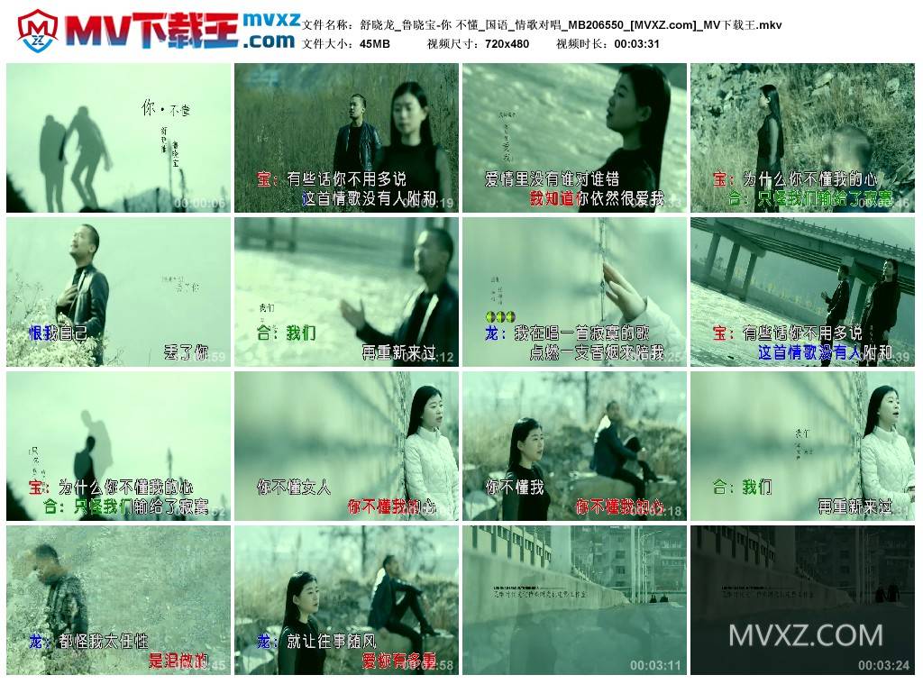 舒晓龙_鲁晓宝-你 不懂_国语_情歌对唱_MB206550